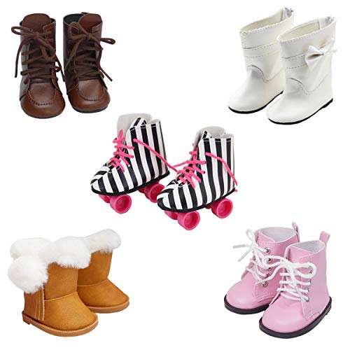 Etistta 6 Pairs of Doll Shoes 2 Pairs of Socks Fits for 18 inch Doll Shoes American Dolls Accessories - Image 2