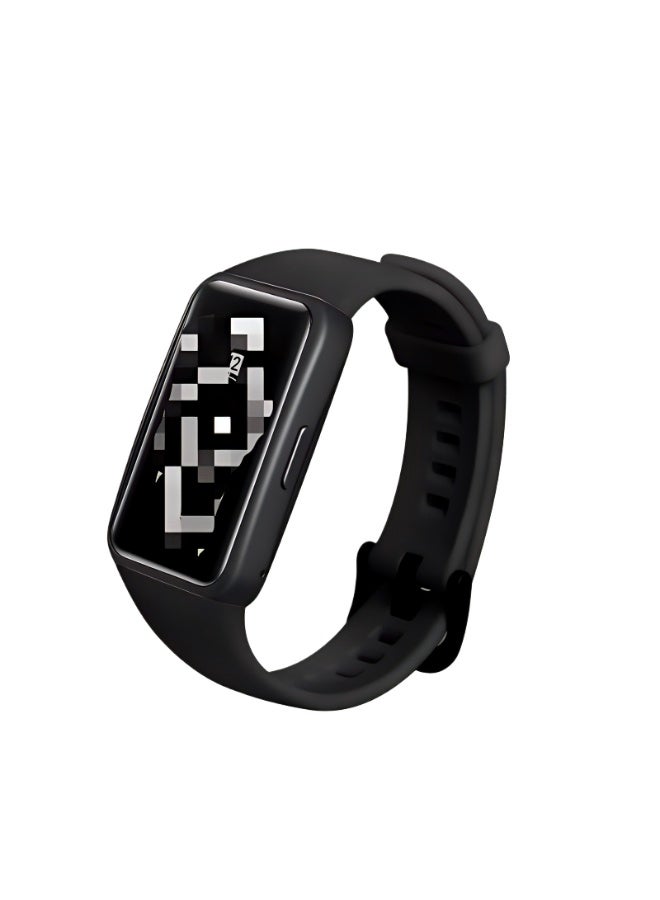 سوار سيليكون بديل (قطعتان) لساعة Huawei Band 6 - أسود/وردي - Image 4