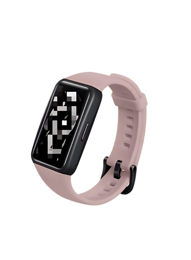 سوار سيليكون بديل (قطعتان) لساعة Huawei Band 6 - أسود/وردي - Image 5