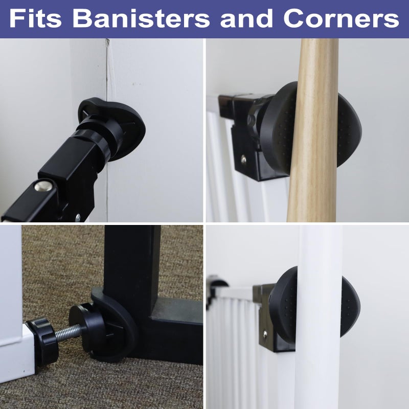 GRENFU Baby Gate Banister Adapter Kit (2 Pack) Universal Hardware for Pressure Mounted Dog Gate for Stairs Banister to Wall Baby Gate Hardware Stair Gate, Black - Image 2