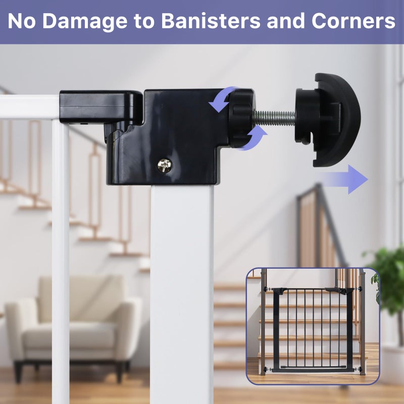 GRENFU Baby Gate Banister Adapter Kit (2 Pack) Universal Hardware for Pressure Mounted Dog Gate for Stairs Banister to Wall Baby Gate Hardware Stair Gate, Black - Image 5