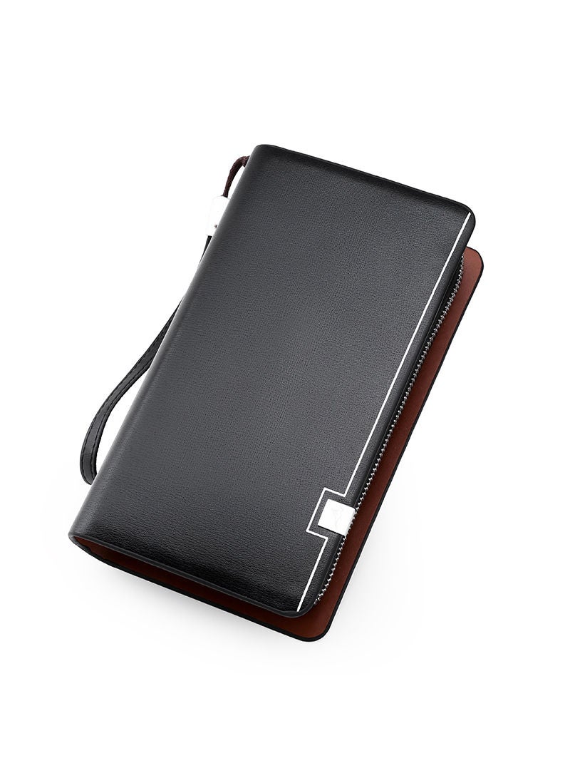 Sharpdo Men's Bifold Leather Zip Coin Handbag Multi Card Holder Purse Long Wallet Clutch  - Image 1