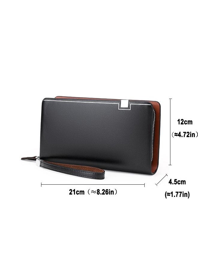 Men's Bifold Leather Zip Coin Handbag Multi Card Holder Purse Long Wallet Clutch - pzsku/ZF43D6976AEC044CC5CD0Z/45/_/1688020336/7145ff38-3a00-4708-a80a-37c7575bcb64