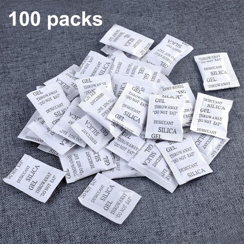 HOGOOD Non-Toxic Silica Gel Desiccant Safety Damp Moisture Absorber Desiccant Dehumidifier packs Room Kitchen Clothes Food Storage Moisture Absorber Drying Bags (2g-100pcs) - Image 2