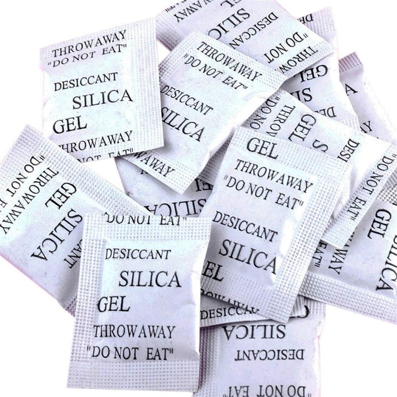 HOGOOD Non-Toxic Silica Gel Desiccant Safety Damp Moisture Absorber Desiccant Dehumidifier packs Room Kitchen Clothes Food Storage Moisture Absorber Drying Bags (2g-100pcs) - Image 1