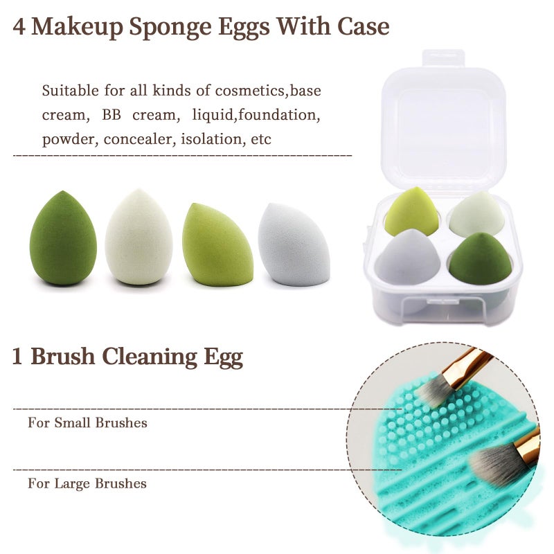 Koccido Makeup Brushes 22 Pcs Makeup Kit,Foundation Brush Eyeshadow Brush Make up Brushes Set (Green, 22 Piece Set Large) - Image 5