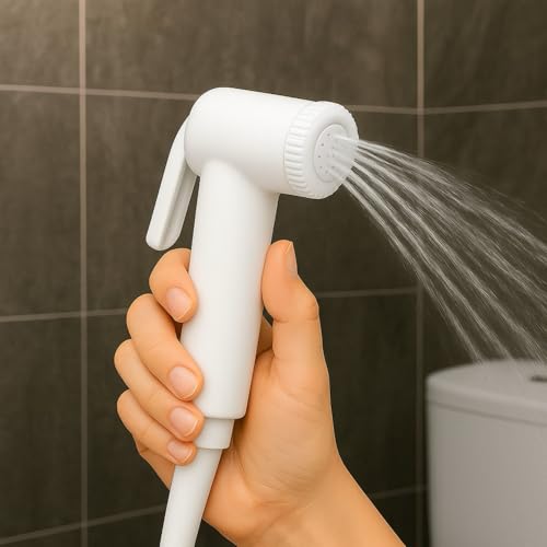 WOYO White ABS Health Faucet Set for Bathroom | Jet Spray with 1.2-Metre Ultra Flexible PVC Hose | Toilet Shower Spray, Bidet Use, and Bathroom Cleaning – Set of 1 (Style-7) - Image 4