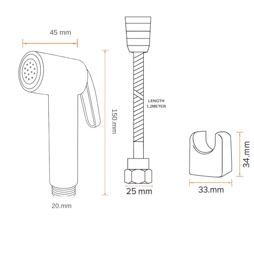 WOYO White ABS Health Faucet Set for Bathroom | Jet Spray with 1.2-Metre Ultra Flexible PVC Hose | Toilet Shower Spray, Bidet Use, and Bathroom Cleaning – Set of 1 (Style-7) - Image 2