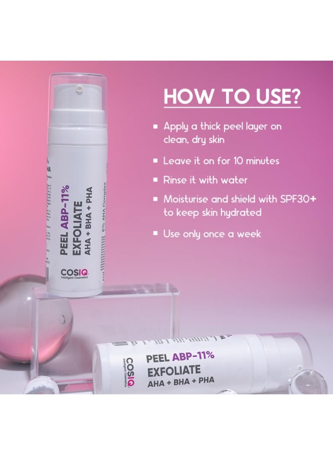 "كوز آي كيو" سيروم تقشير Cos-IQ ABP11% (6% AHA + 1% BHA + 4% PHA) لبشرة متوهجة، ملمس ناعم، وتنظيف المسام | تقشير 11% AHA وBHA وPHA للمبتدئين | 30 مل - Image 3