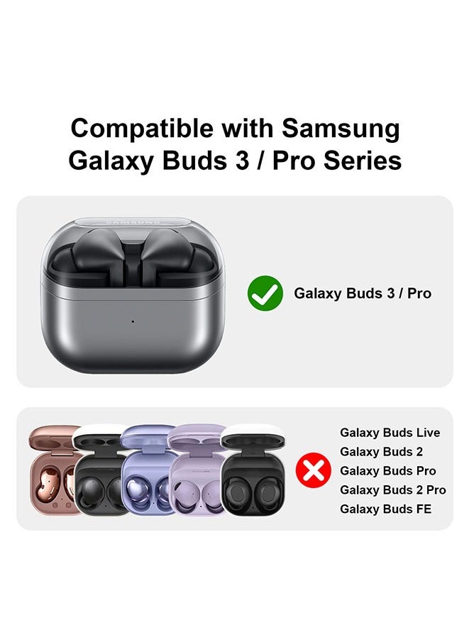 Muyixin جراب سيليكون متوافق مع جراب Samsung Galaxy Buds 3 وGalaxy Buds 3 Pro، غطاء مقاوم للصدمات من السيليكون المرن الناعم مع حلقة تثبيت، ملحقات سماعة الرأس، للرجال والنساء [أخضر]  - Image 3