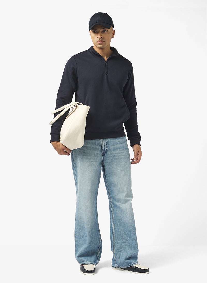 BRAVE SOUL Funnel Neck Quarter Zip Sweatshirt - Image 4