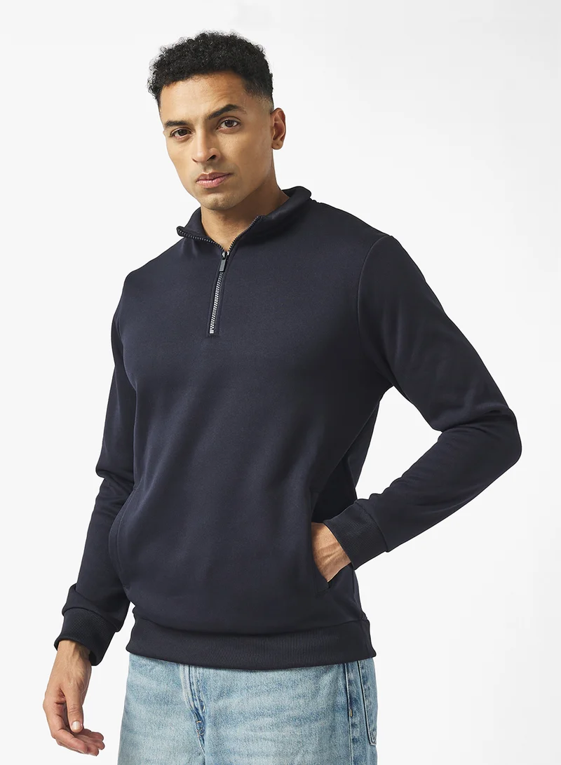 برايف سول Funnel Neck Quarter Zip Sweatshirt