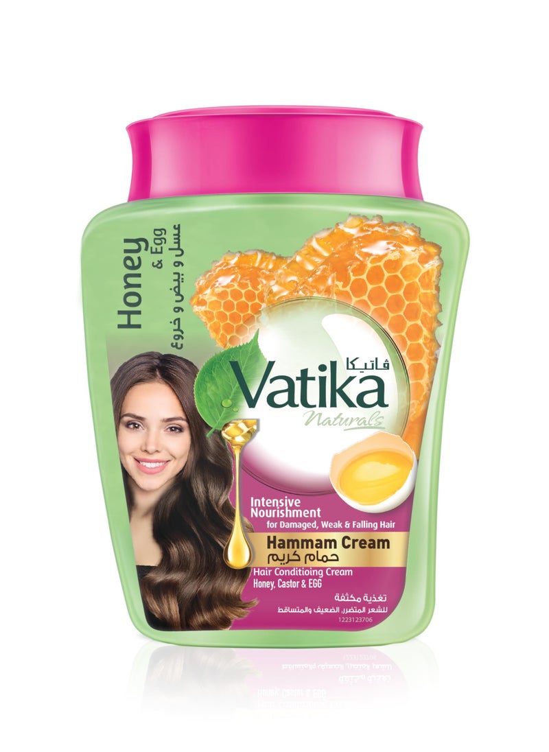 VATIKA Vatika Naturals Hammam Cream Honey & Egg Intensive Nourishment 450 Gm  - Image 1