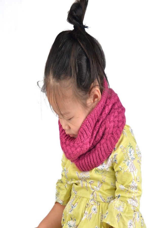 EPEIUS Kids Girls/Boys Winter Knitted Infinity Scarf Children Warm Soft Polar Fleece Neck Warmer 2 Pack,Magenta and Purple - Image 2