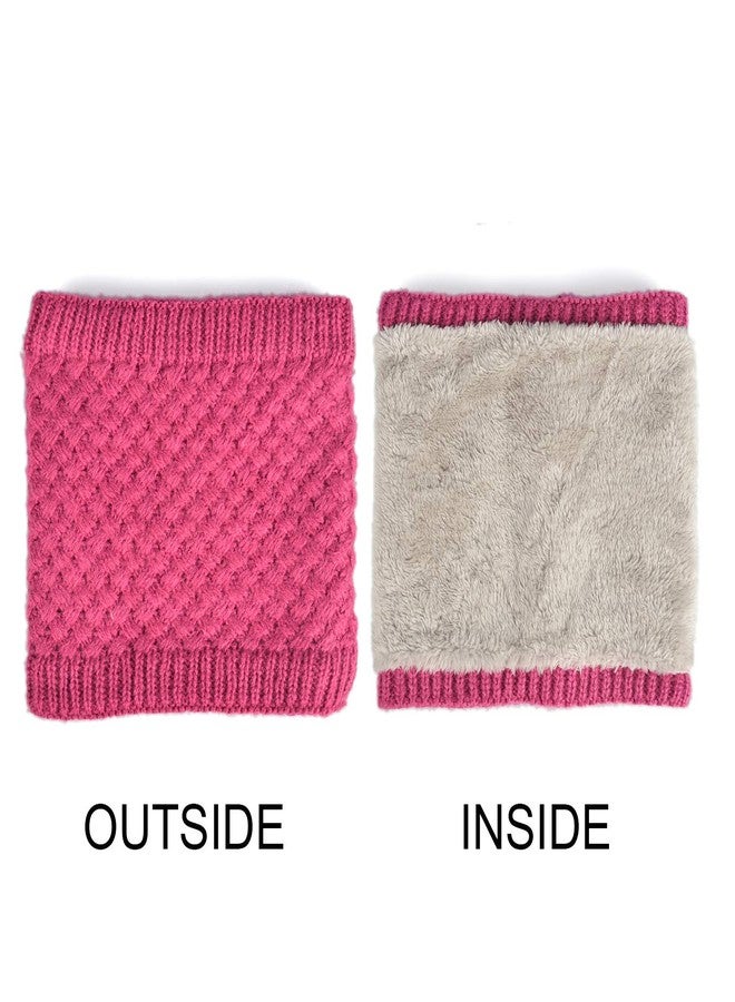 EPEIUS Kids Girls/Boys Winter Knitted Infinity Scarf Children Warm Soft Polar Fleece Neck Warmer 2 Pack,Magenta and Purple - Image 3