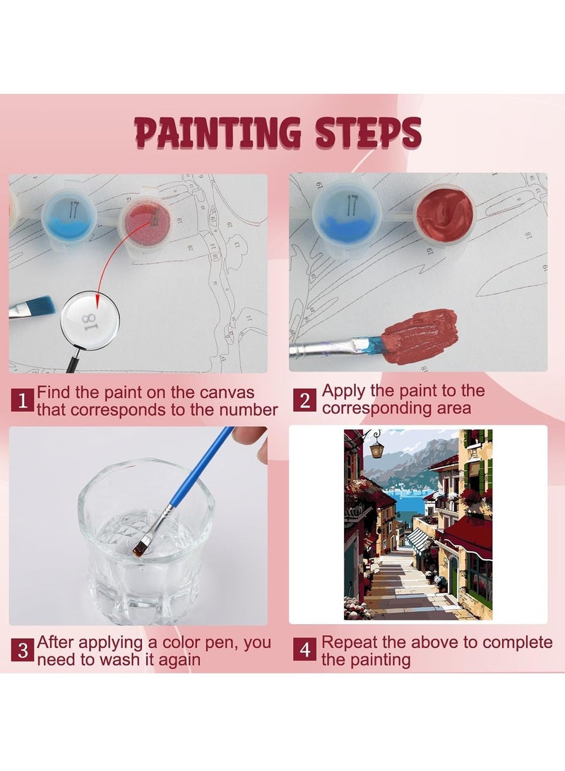 طقم الرسم بالأرقام DIY لطلاء الأكريليك للبالغين والأطفال للمبتدئين - مجموعات طلاء بالأرقام بدون إطار - Image 5