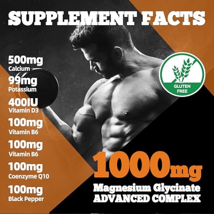 Zipvit Magnesium Glycinate Gummies 1000mg - Sugar Free Magnesium Potassium Supplement with Vitamin D, B6, CoQ10 for Calm Mood & Sleep Support - 60 Orange Gummies - Image 3