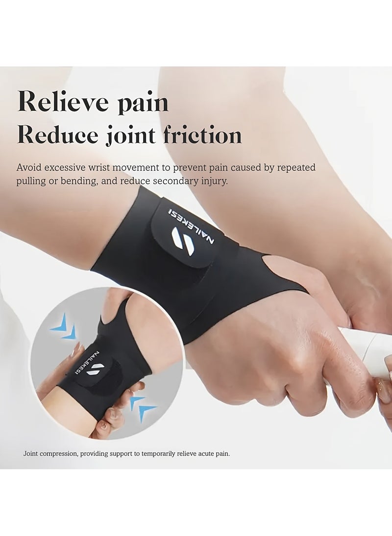 شريط ضغط المعصم، خفيف وجيد التهوية، متعرج ومضغوط، حجم قابل للتعديل، مضاد للإجهاد الرياضي واللياقة البدنية والكرة الطائرة، مناسب لمتلازمة النفق الرسغي عالمي لليدين اليسرى واليمنى - Image 2