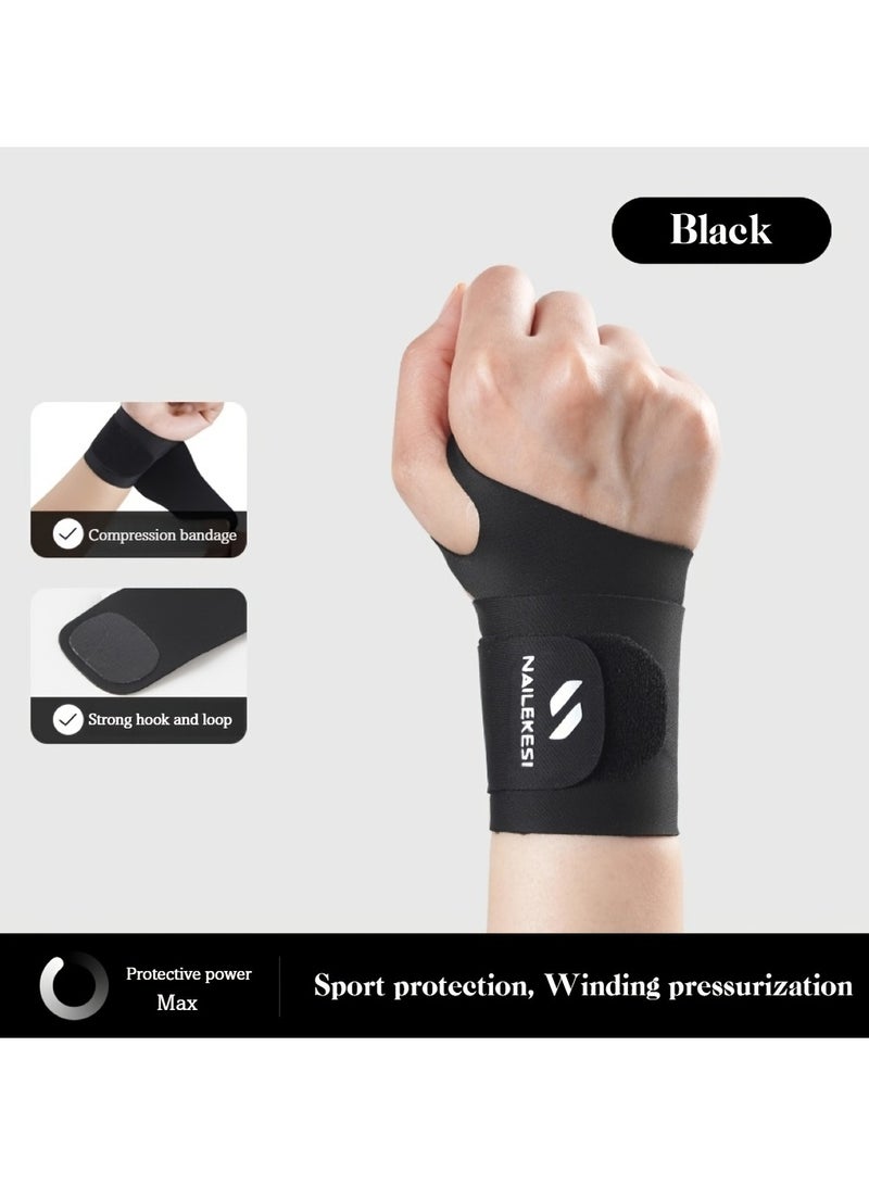 شريط ضغط المعصم، خفيف وجيد التهوية، متعرج ومضغوط، حجم قابل للتعديل، مضاد للإجهاد الرياضي واللياقة البدنية والكرة الطائرة، مناسب لمتلازمة النفق الرسغي عالمي لليدين اليسرى واليمنى - Image 1