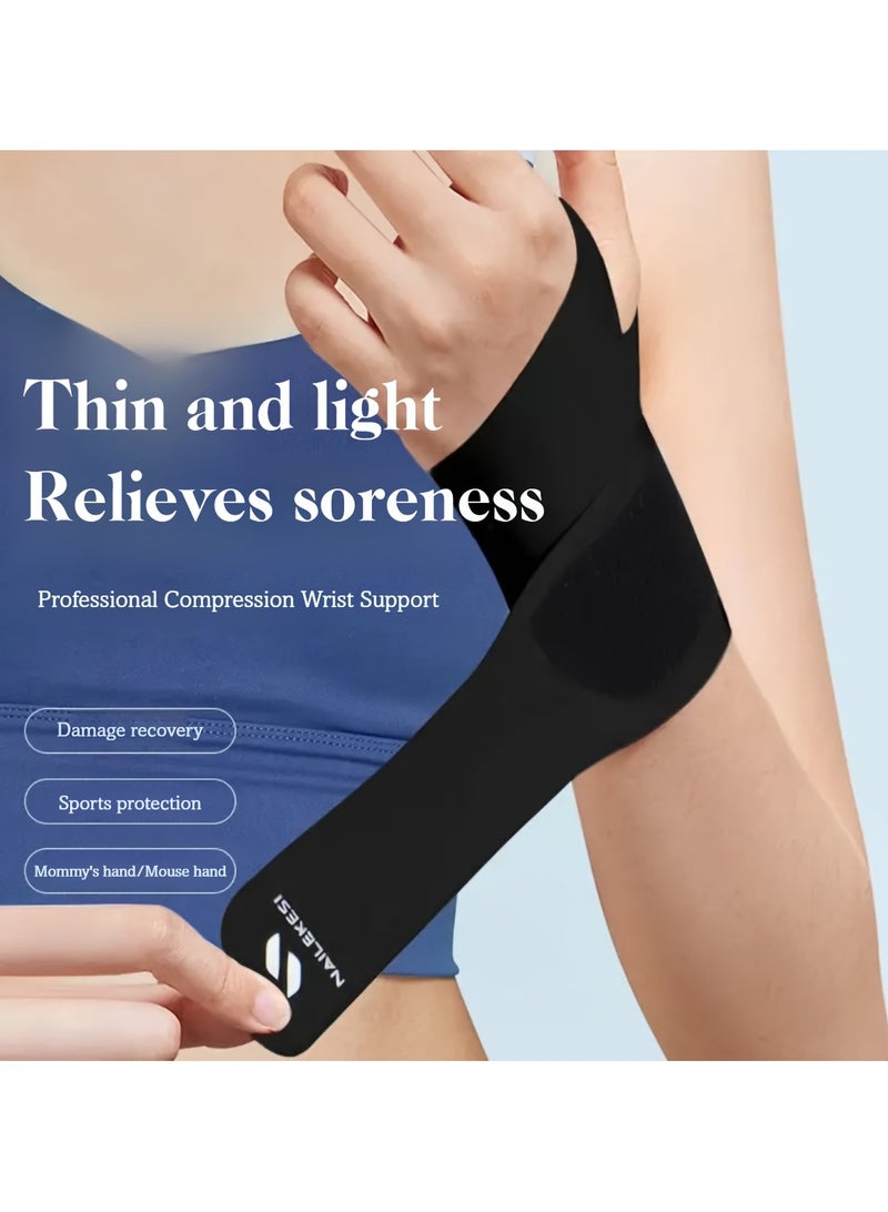 شريط ضغط المعصم، خفيف وجيد التهوية، متعرج ومضغوط، حجم قابل للتعديل، مضاد للإجهاد الرياضي واللياقة البدنية والكرة الطائرة، مناسب لمتلازمة النفق الرسغي عالمي لليدين اليسرى واليمنى - Image 3
