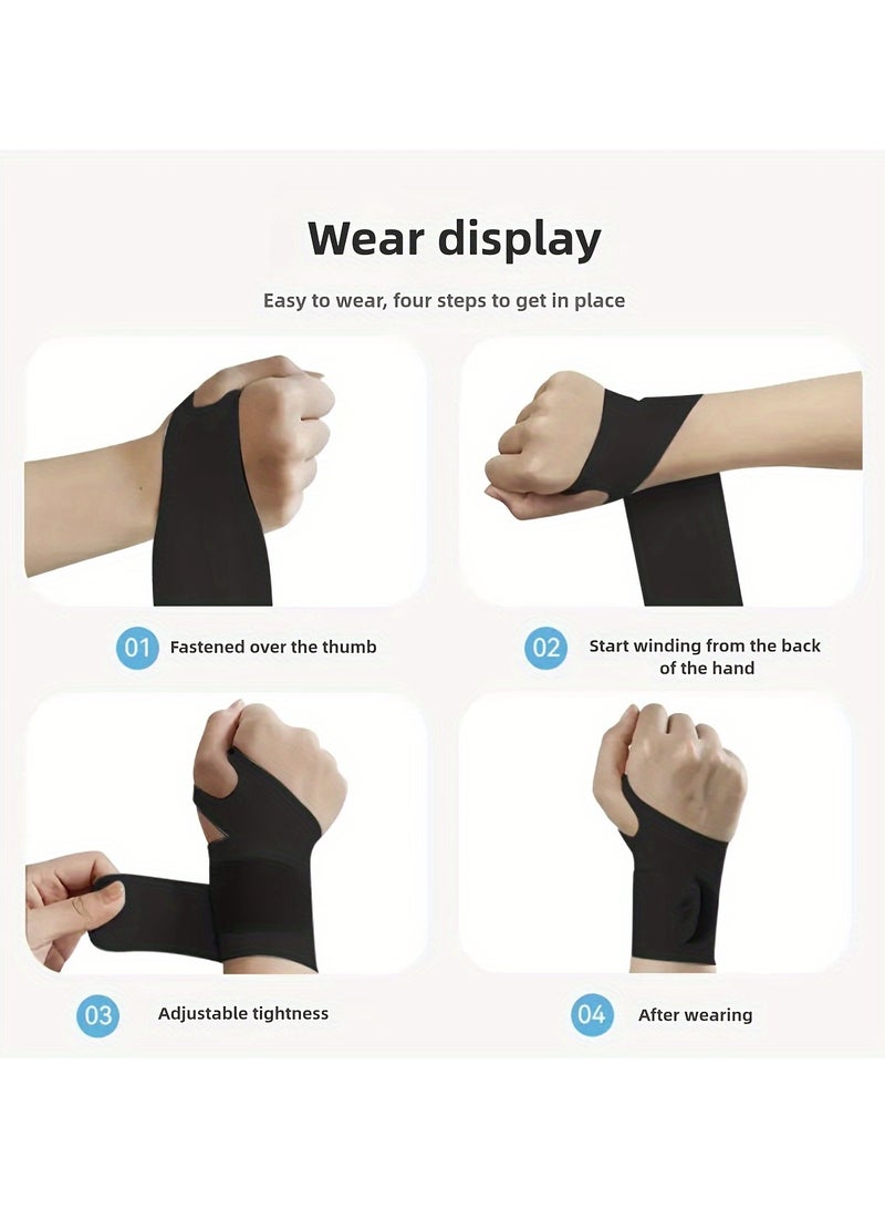 شريط ضغط المعصم، خفيف وجيد التهوية، متعرج ومضغوط، حجم قابل للتعديل، مضاد للإجهاد الرياضي واللياقة البدنية والكرة الطائرة، مناسب لمتلازمة النفق الرسغي عالمي لليدين اليسرى واليمنى - Image 5
