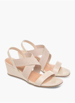 Celeste Women's Solid Cross Strap Sandals with Wedge Heels  - Image 1