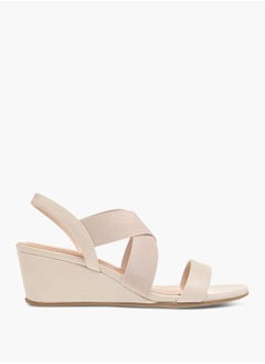 Celeste Women's Solid Cross Strap Sandals with Wedge Heels  - Image 3