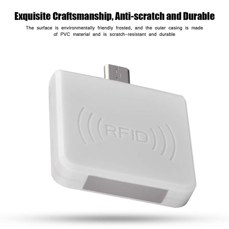 Ashata Portable Contactless Smart Card Reader, High Frequency RFID ID Mobile Phone Card Reader with USB Male Interface, 0.2s Fast Card Reading, IC/ID Dual Version, Support PC Phone Tablet (White) - Image 5