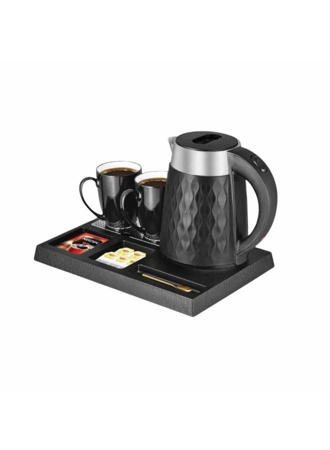 Water kettle set with 2 cups and base, 0.80 litre capacity - Image 1