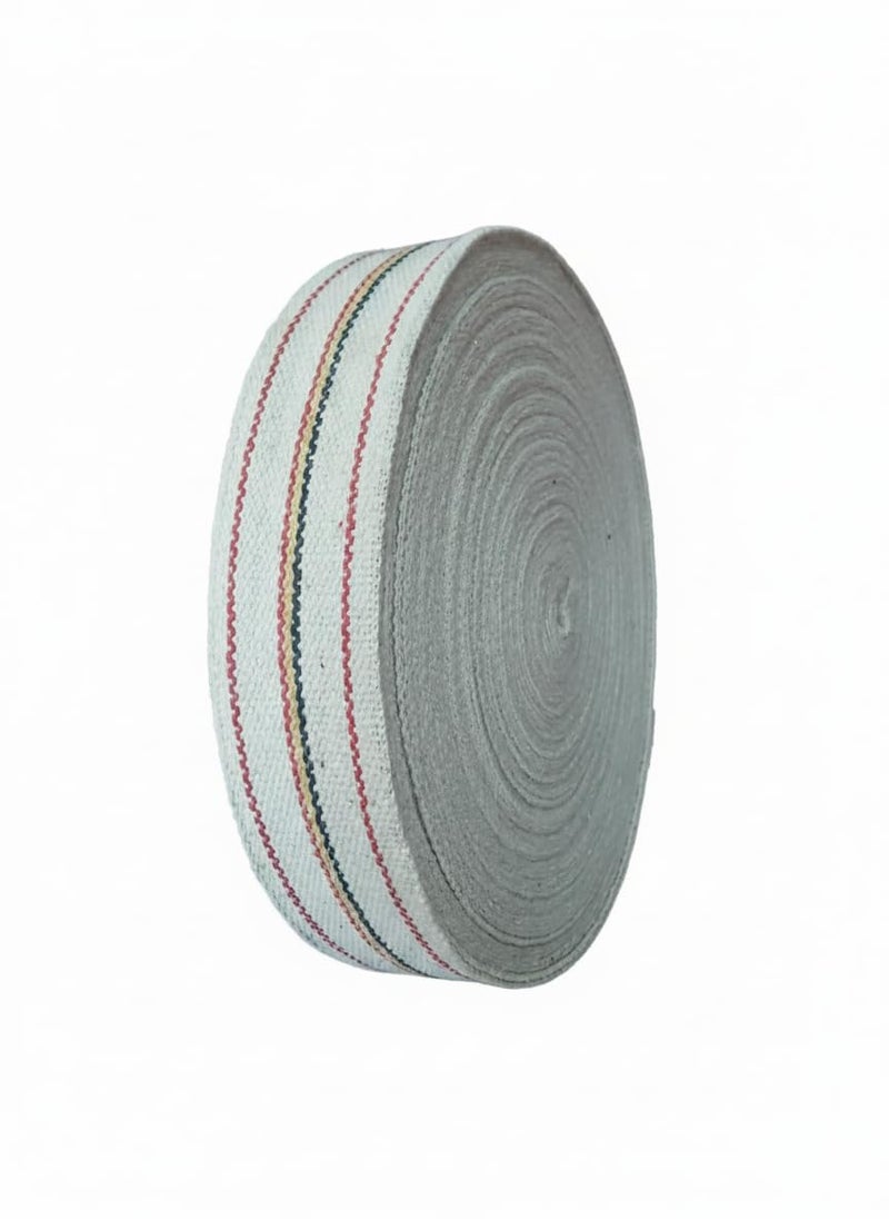 BASRAH NIWAR 2.5-Inch Cotton Niwar Roll | Ideal for Traditional Khatiya, Charpai, and Folding Beds (2.5 Kg) White - Image 1