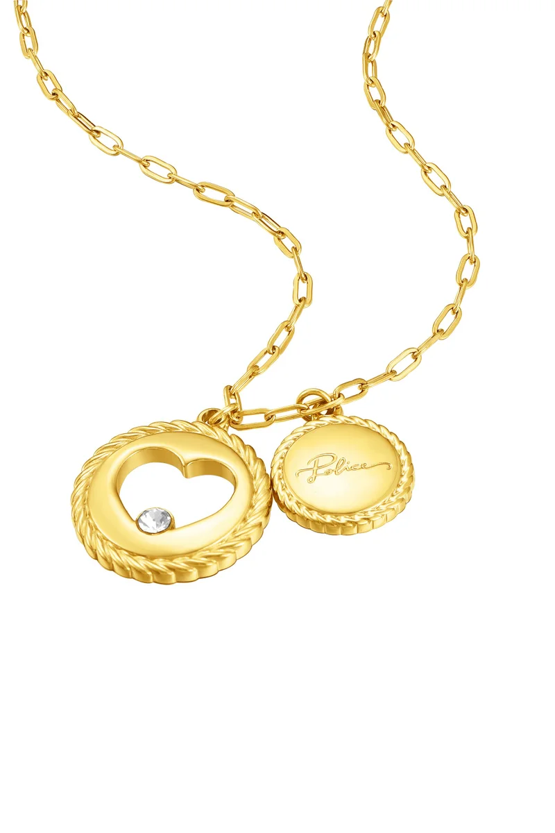 POLICE Amour Gold Plated Ladies Necklace With Charms and Crystals