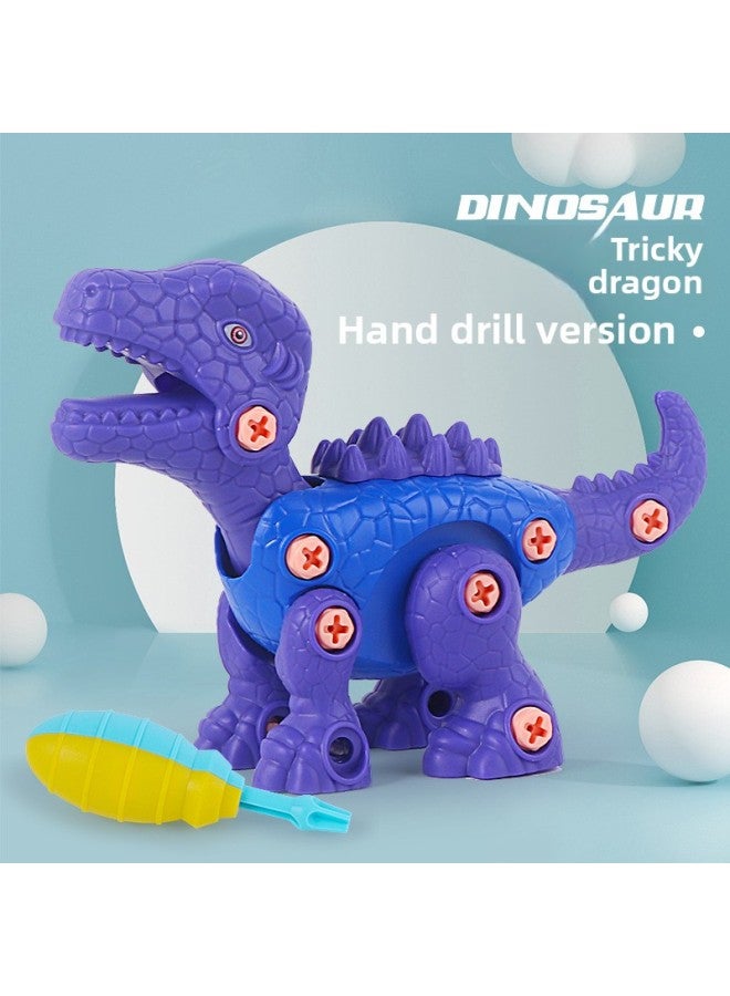 Children's Handmade DIY Disassembly Simulation Dinosaur Model Deformation Set Puzzle Screw Toy Gift-Color:Ridgeback Dragon-Simulation 【Hand Drill Version】 English Sealed Box SG4 - Image 1