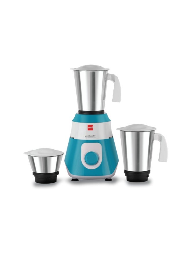 تشيلو مجموعة Cello Kitchenette: خلاط ومطحنة Vera مع 3 أوعية | 500 واط | تحكم في السرعة (3 مستويات) | طقم مكون من 3 قطع | لون أزرق - Image 1