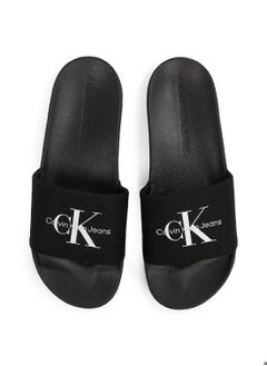Calvin Klein Jeans Men's Monogram Slides - Cotton, Black  - Image 4