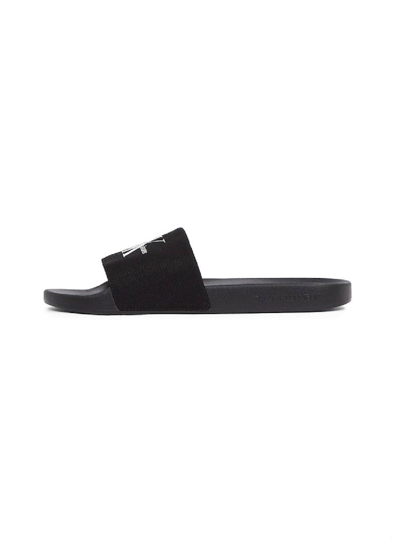 Calvin Klein Jeans Men's Monogram Slides - Cotton, Black  - Image 5