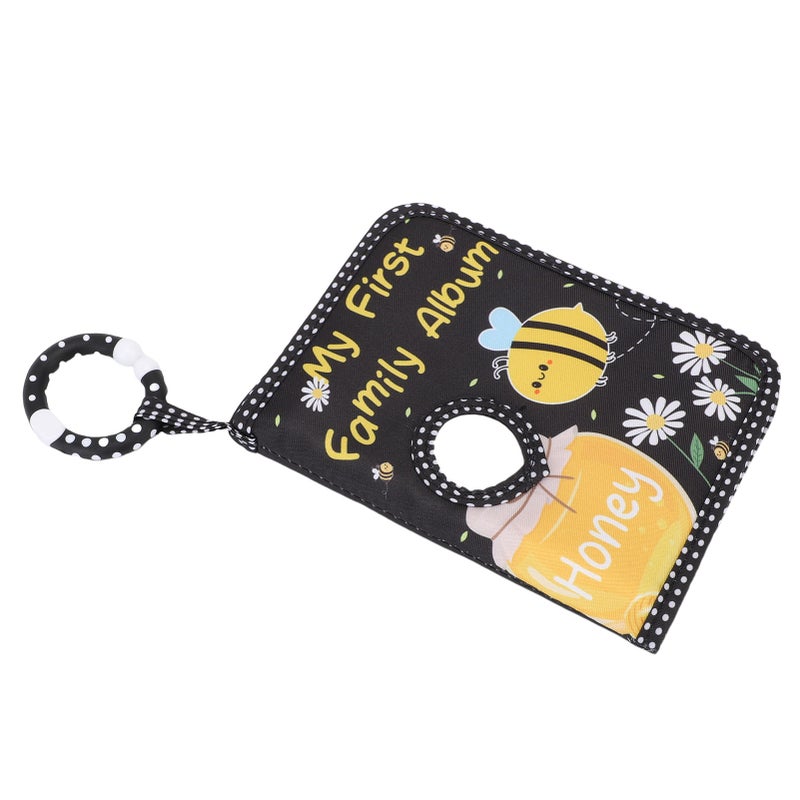 Baby Soft Photo Album Black Color Bee Themed Toddlers Family Photo Book with Safety Mirror for Baby Growth Record - Image 2
