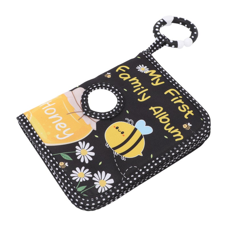 Baby Soft Photo Album Black Color Bee Themed Toddlers Family Photo Book with Safety Mirror for Baby Growth Record - Image 3