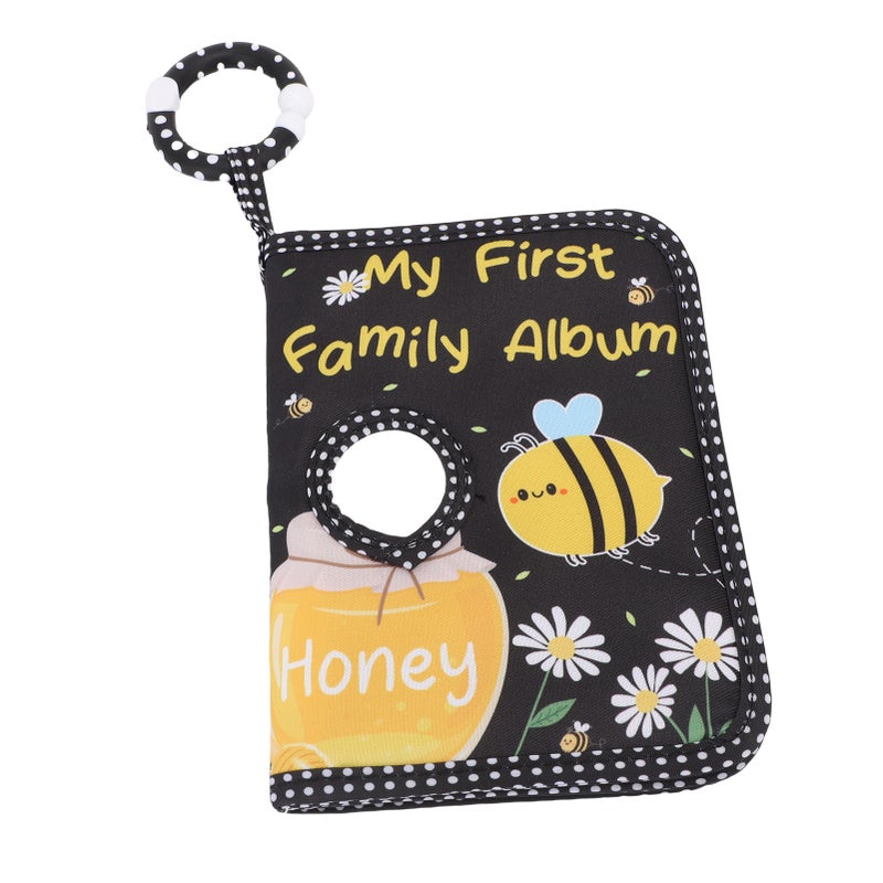 Baby Soft Photo Album Black Color Bee Themed Toddlers Family Photo Book with Safety Mirror for Baby Growth Record - Image 5
