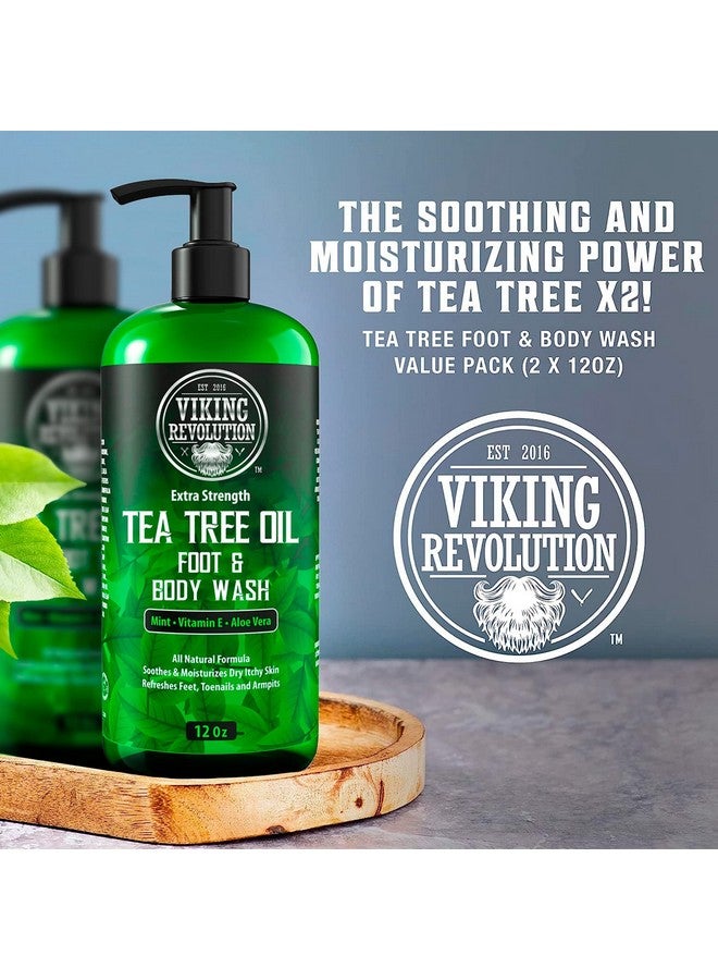 فايكنج رفلوشن صابون غسول الجسم بزيت شجرة الشاي من فايكينج ريفولوشن للرجال - يساعد في علاج قدم الرياضي، وأظافر القدم، وحكة الجوك، والأكزيما، والسعفة، وروائح الجسم - غسول للجسم للرجال بقوة إضافية (عبوة من قطعتين) - Image 2
