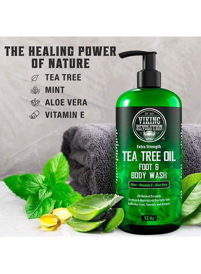 فايكنج رفلوشن صابون غسول الجسم بزيت شجرة الشاي من فايكينج ريفولوشن للرجال - يساعد في علاج قدم الرياضي، وأظافر القدم، وحكة الجوك، والأكزيما، والسعفة، وروائح الجسم - غسول للجسم للرجال بقوة إضافية (عبوة من قطعتين) - Image 4