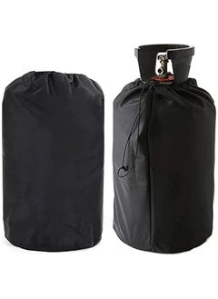 WSNDY Propane Tank Cover, Gas Bottle Full Cover With Drawstrings, Heavy Duty Waterproof Windproof Anti-UV 210D Oxford Gas Tank Cover, Gas Cylinder Cover, Fits 20lb Tank Cylinder (Black)