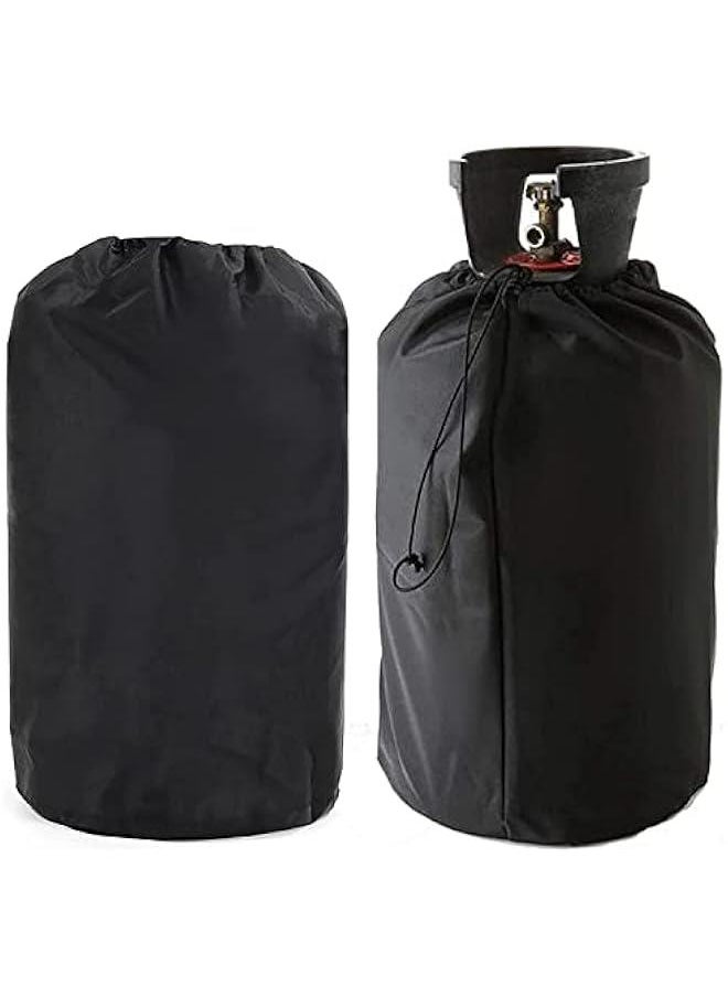 Generic - WSNDY Propane Tank Cover, Gas Bottle Full Cover With Drawstrings, Heavy Duty Waterproof Windproof Anti-UV 210D Oxford Gas Tank Cover, Gas Cylinder Cover, Fits 20lb Tank Cylinder (Black) - Image 1