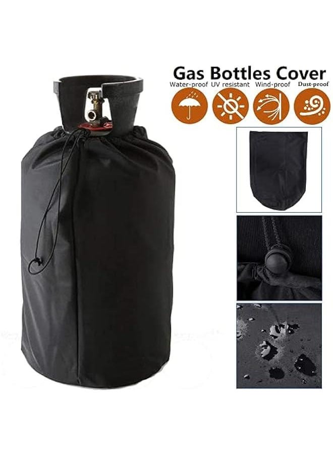 Generic - WSNDY Propane Tank Cover, Gas Bottle Full Cover With Drawstrings, Heavy Duty Waterproof Windproof Anti-UV 210D Oxford Gas Tank Cover, Gas Cylinder Cover, Fits 20lb Tank Cylinder (Black) - Image 1