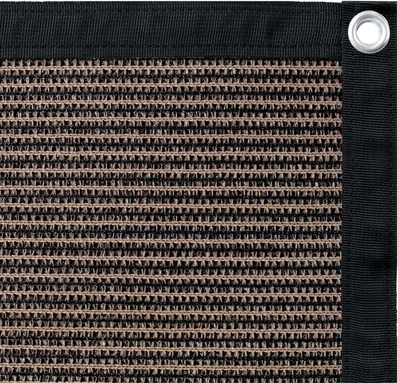 Shatex 90% Sun Shades for Patios 6X 10ft Shade Fabric Sun Shade Cloth Taped Edge with Grommets Sun-Block Mesh Shade for Pergola Cover Canopy Mocha, 12 Bungee Balls - Image 1