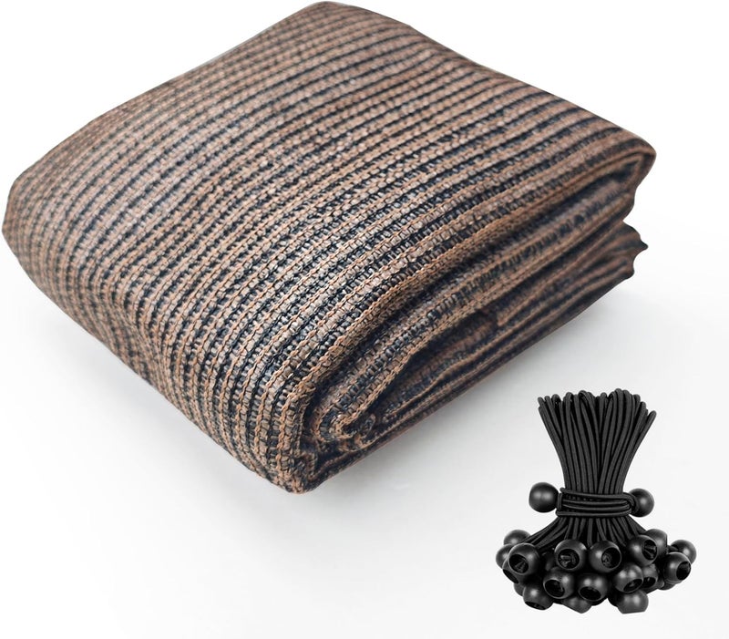 Shatex 90% Sun Shades for Patios 6X 10ft Shade Fabric Sun Shade Cloth Taped Edge with Grommets Sun-Block Mesh Shade for Pergola Cover Canopy Mocha, 12 Bungee Balls - Image 2