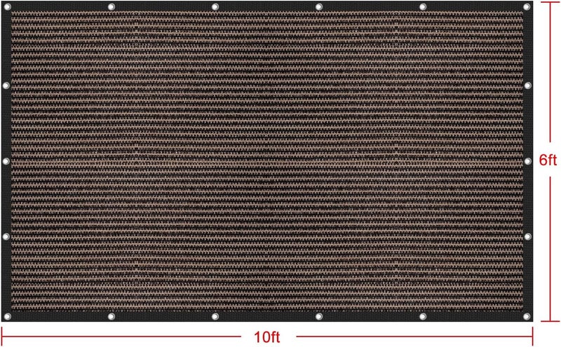 Shatex 90% Sun Shades for Patios 6X 10ft Shade Fabric Sun Shade Cloth Taped Edge with Grommets Sun-Block Mesh Shade for Pergola Cover Canopy Mocha, 12 Bungee Balls - Image 4
