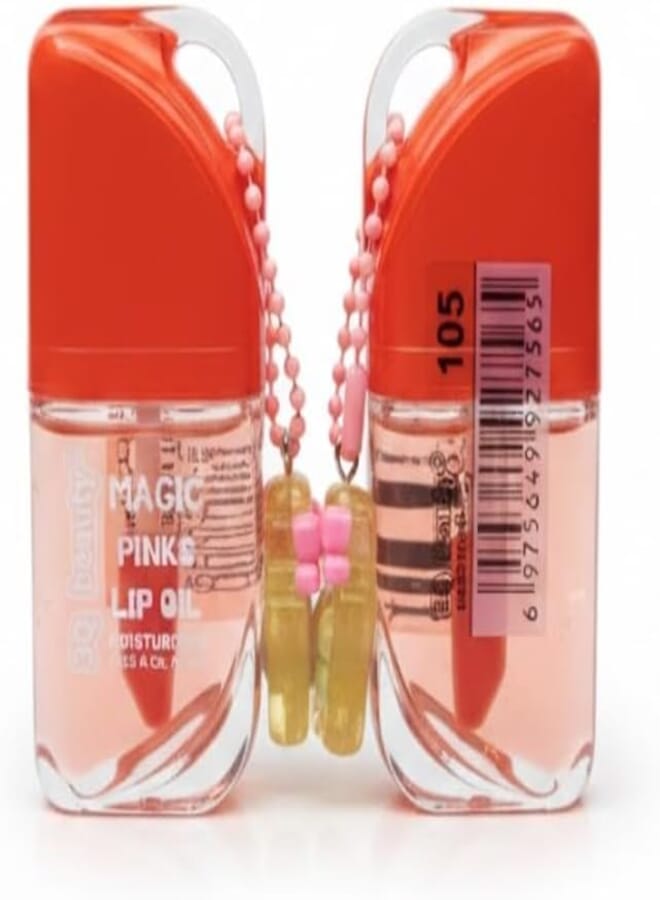 MAGIC PINKS LIP OIL Gloss, Clear Lip Glow Oil Transparent Lip Gloss, Shimmer Lip Balm for Lip Care, Non-Sticky Lip Tint-7.5ML (N105)