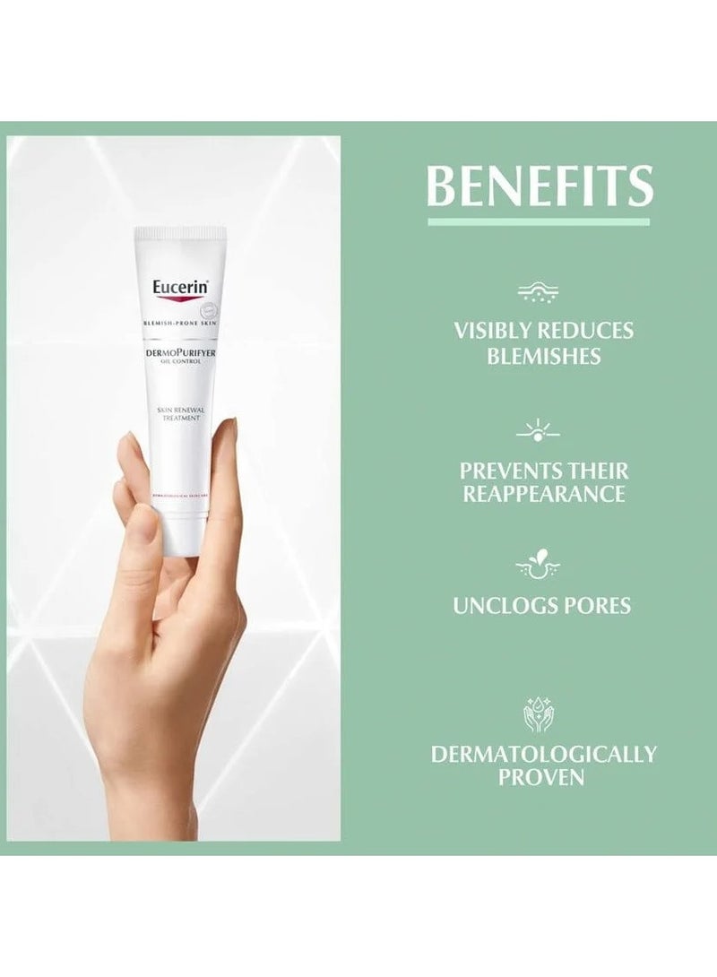 Eucerin Eucerin DermoPurifyer Oil Control Skin Renewal Treatment, 40ml - AHA Formula for Blemish-Prone Skin - Image 3