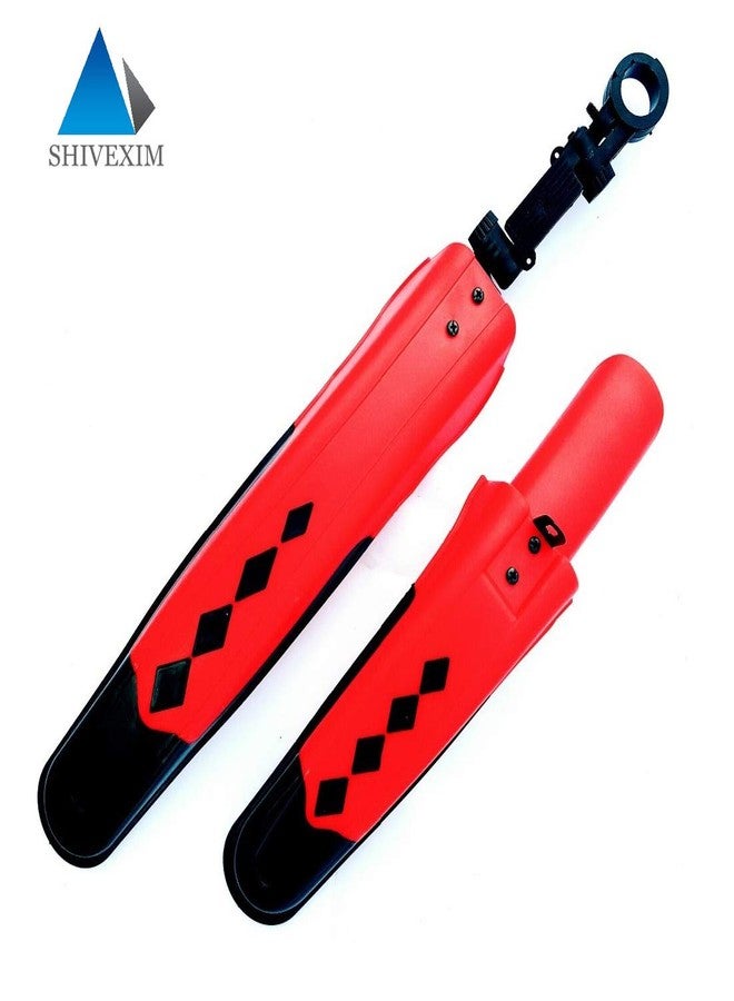 SHIVEXIM Diamond Mountain Bicycle Fender Full Length Front & Rear Fender (Red Black) - Image 3