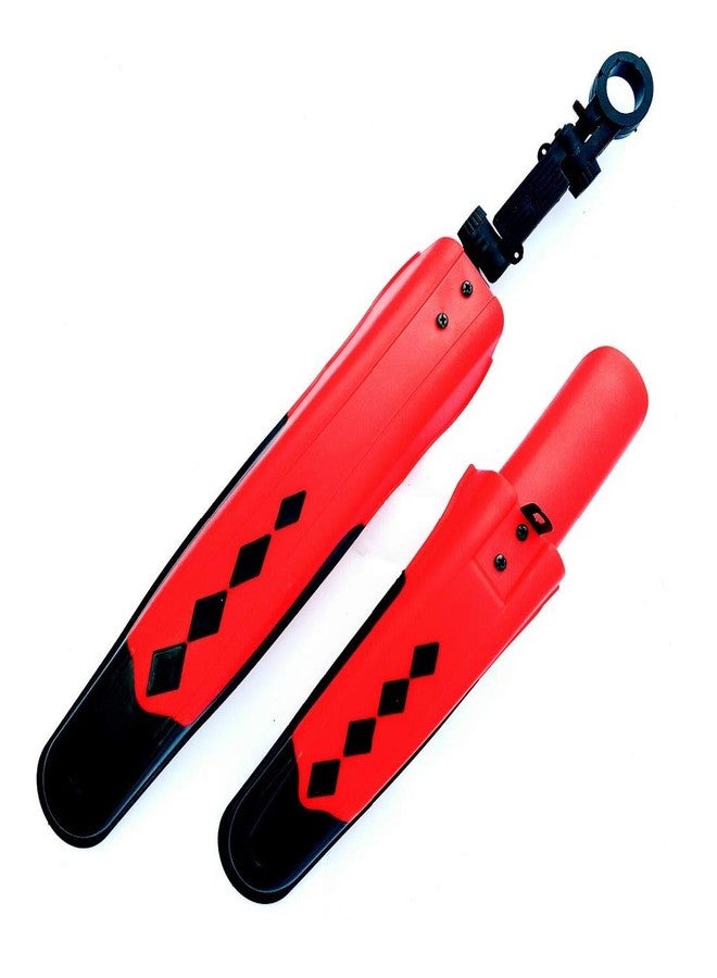 SHIVEXIM Diamond Mountain Bicycle Fender Full Length Front & Rear Fender (Red Black) - Image 1